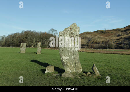 Nether Largie pietre permanente, Kilmartin Glen, Kilmartin Argyll & Bute Foto Stock