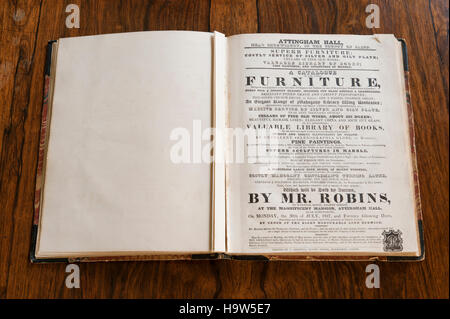 Libro in biblioteca del 2° Signore Berwick al Attingham Park, Shropshire. Foto Stock