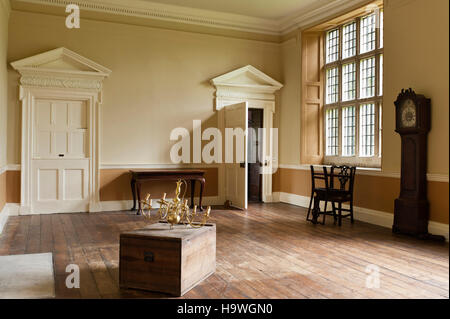 La sala da pranzo ad Avebury Manor, Wiltshire, Foto Stock