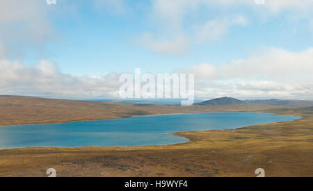 Il Bering Land Bridge, un tempo collegava l'Asia e il Nord America, giocò un ruolo chiave nella migrazione umana durante l'era preistorica. Ha facilitato il movimento dei primi esseri umani e degli animali tra i continenti. Foto Stock