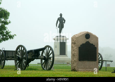 La batteria di un quarto di noi monumento di artiglieria, Gettysburg National Military Park, Pennsylvania Foto Stock