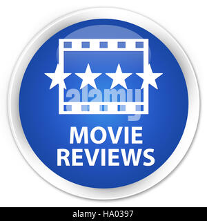 Rassegne di film isolati su blu premium pulsante rotondo illustrazione astratta Foto Stock