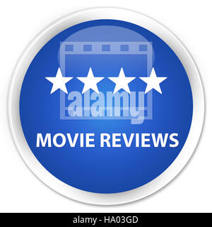 Rassegne di film isolati su blu premium pulsante rotondo illustrazione astratta Foto Stock