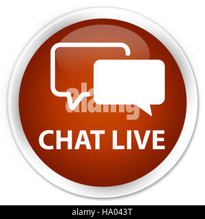 Live Chat isolati su premium marrone tasto rotondo illustrazione astratta Foto Stock