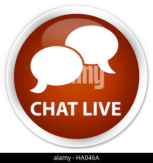 Live Chat isolati su premium marrone tasto rotondo illustrazione astratta Foto Stock