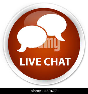 Live chat isolati su premium marrone tasto rotondo illustrazione astratta Foto Stock
