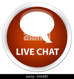 Live chat isolati su premium marrone tasto rotondo illustrazione astratta Foto Stock