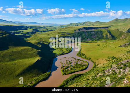 Mongolia, provincia Arkhangai, Orkhon river gorge Foto Stock