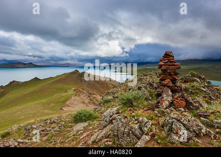 Mongolia, Zavkhan provincia, Har Nuur lake Foto Stock