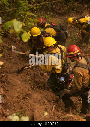 L'incendio del complesso Happy Camp nel 2014 è stato un evento di incendio significativo gestito dalle agenzie federali, che ha evidenziato l'intersezione tra vigili del fuoco, scienza e gestione degli incendi negli Stati Uniti. Foto Stock