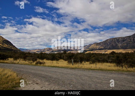 Vista di una nuova zelanda montagna Foto Stock