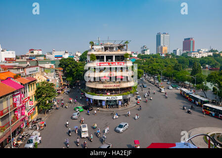 Il Lago Hoan Kiem, il vecchio quartiere di Hanoi, Vietnam Asia Foto Stock