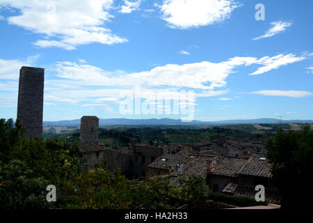 San Gimignano, Italia - 6 Settembre 2016: Vista di San Gimignano city in Toscana, Italia. Foto Stock