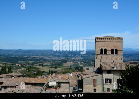 San Gimignano, Italia - 6 Settembre 2016: Vista di San Gimignano city in Toscana, Italia. Foto Stock