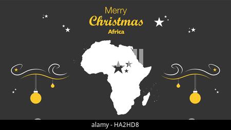 Buon Natale illustrazione con tema mappa di Africa Illustrazione Vettoriale