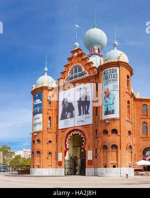Campo Pequeno Arena Arena entrata principale. Il Portogallo più antica e mitica corrida arena. Xix secolo in stile moresco stile Revival. Foto Stock