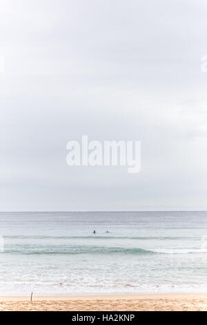 Due surfisti sguazzare in mare, Sydney, Australia Foto Stock