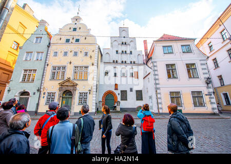 Le vecchie case in Riga Foto Stock