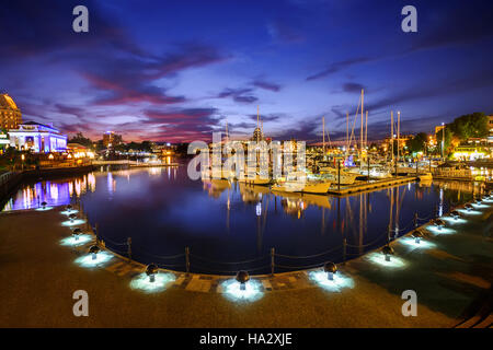 Porto Interno e James Bay in Victoria, British Columbia, Canada Foto Stock