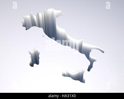 Foro con una mappa di Italia, 3d illustrazione Foto Stock