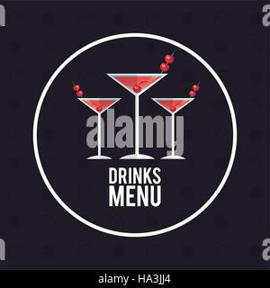 Menu di bevande cocktail alcoolico manhattan Illustrazione Vettoriale