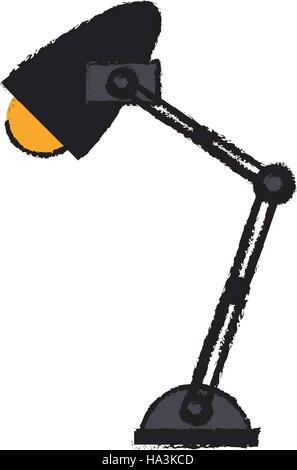 Cartoon office lampada da tavolo a luce gialla icona Illustrazione Vettoriale