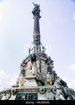 Barcellona Christopher Columbus statua Foto Stock