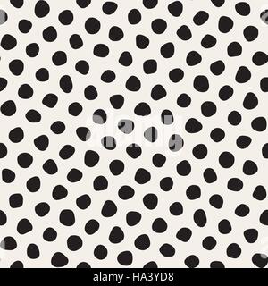 Vector Seamless in bianco e nero cerchi accozzaglia Pattern Illustrazione Vettoriale