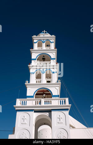 Chiesa di Timiou Stavrou, Perissa, Santorini, Grecia Foto Stock