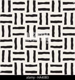 Vector Seamless disegnati a mano Checker Modello di linee Illustrazione Vettoriale