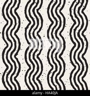 Vector Seamless disegnato a mano le linee ondulate Pattern Grunge Illustrazione Vettoriale