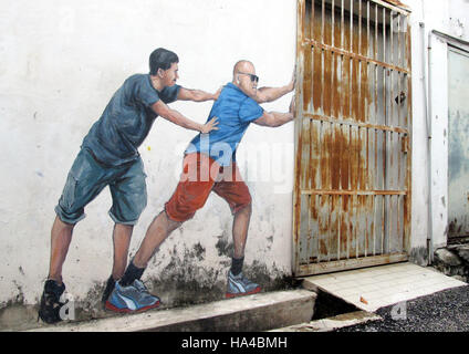 Penang, Malaysia. 10 ottobre, 2016. (FILE) · Un archivio foto, del 10.10.2016, mostra arte di strada in Penang, Malaysia. Il centro storico di George Town in Malesia è elencato come un patrimonio mondiale dell'Unesco ed è particolarmente popolare con i visitatori, non da ultimo in considerazione della street art, foto: Bill Bredesen/dpa/Alamy Live News Foto Stock