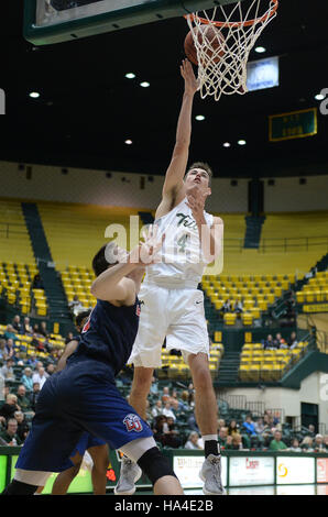 Williamsburg, Virginia, Stati Uniti d'America. 26 Nov, 2016. William e Maria guard OMAR PREWITT (4) punteggi contro la libertà in avanti BROCK GARDNER (12) nella seconda metà a Kaplan Arena a Williamsburg, Virginia Credit: Chuck Myers/ZUMA filo/Alamy Live News Foto Stock