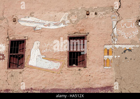 Haj casa di Qurnet Murai sulla riva occidentale del Fiume Nilo a Luxor, l'Alto Egitto Foto Stock