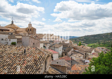 Panoramica. Pastrana, provincia di Guadalajara, Castilla La Mancha, in Spagna. Foto Stock