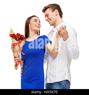 Coppia felice il giorno di San Valentino Foto Stock