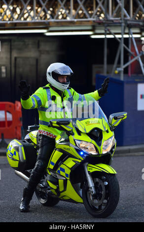 La Metropolitan Police motociclo, London, Regno Unito Foto Stock