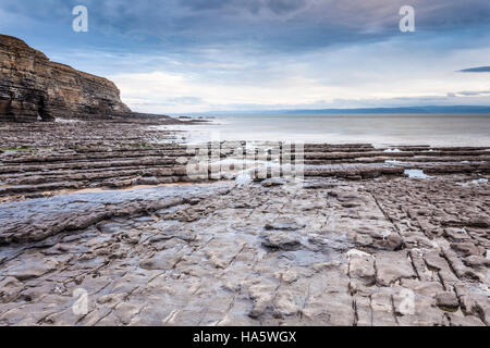 Punto di Nash, Glamorgan, Wales, Regno Unito. Foto Stock