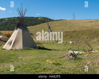 Teepee, Tatanka Storia del Bison, Deadwood, South Dakota. Foto Stock