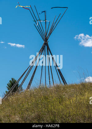 Telaio Teepee, Tatanka Storia del Bison, Deadwood, South Dakota. Foto Stock