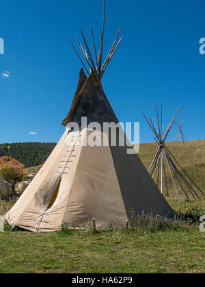 Teepee, Tatanka Storia del Bison, Deadwood, South Dakota. Foto Stock