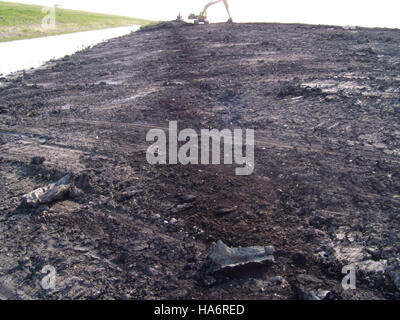 Questo è un documento tecnico che illustra in dettaglio gli interventi di riparazione e manutenzione su una macchina D-11 come parte dei progetti FWS Recovery Act. Sottolinea l'attenzione dedicata allo sviluppo delle infrastrutture e alla manutenzione dei macchinari nell'ambito delle iniziative governative. Foto Stock