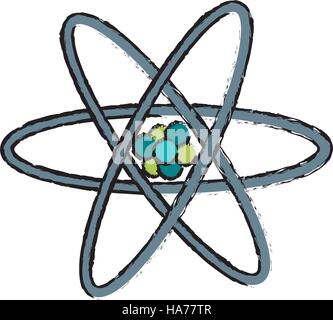 Atomo disegnato molecola modello di struttura Illustrazione Vettoriale