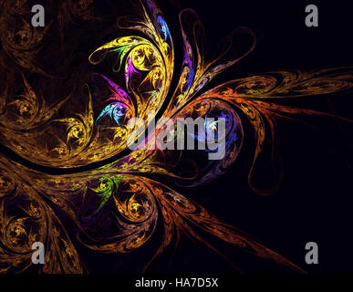 Il frattale illustrante il peacock feather Foto Stock
