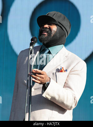 Gregory Porter esegue presso la BBC Radio 2 Live in Hyde a Londra su 011 Sep, 2016 Foto Stock