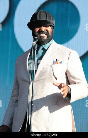 Gregory Porter esegue presso la BBC Radio 2 Live in Hyde a Londra su 011 Sep, 2016 Foto Stock