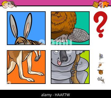 Cartoon illustrazione dell attività educativa gioco di indovinare animale per i bambini Illustrazione Vettoriale