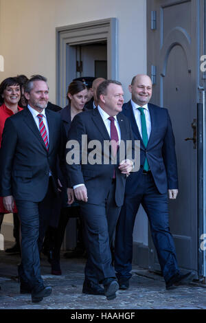 PM danese presenta il nuovo governo di coalizione per la Regina, Copenhagen, Danimarca Foto Stock