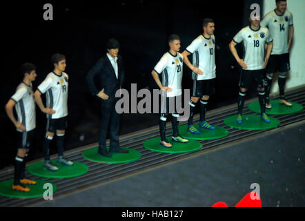 3d Figuren von der deutschen Fussball-Nationalmannschaft: Mats Hummels, Thomas Mueller, Mario Goetze, Joachim Loew, Joshua Kimmich, Lukas Podolski, Foto Stock