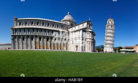 Panorama: Impressionen: Piazza de Miracoli, Schiefer Turm, Pisa. Foto Stock